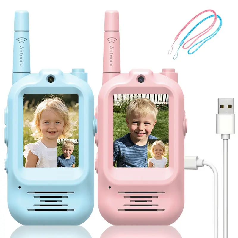 Outdoor Adventure Toys For Kids - 2pcs Kids Video Walkie Talkie Rechargeable