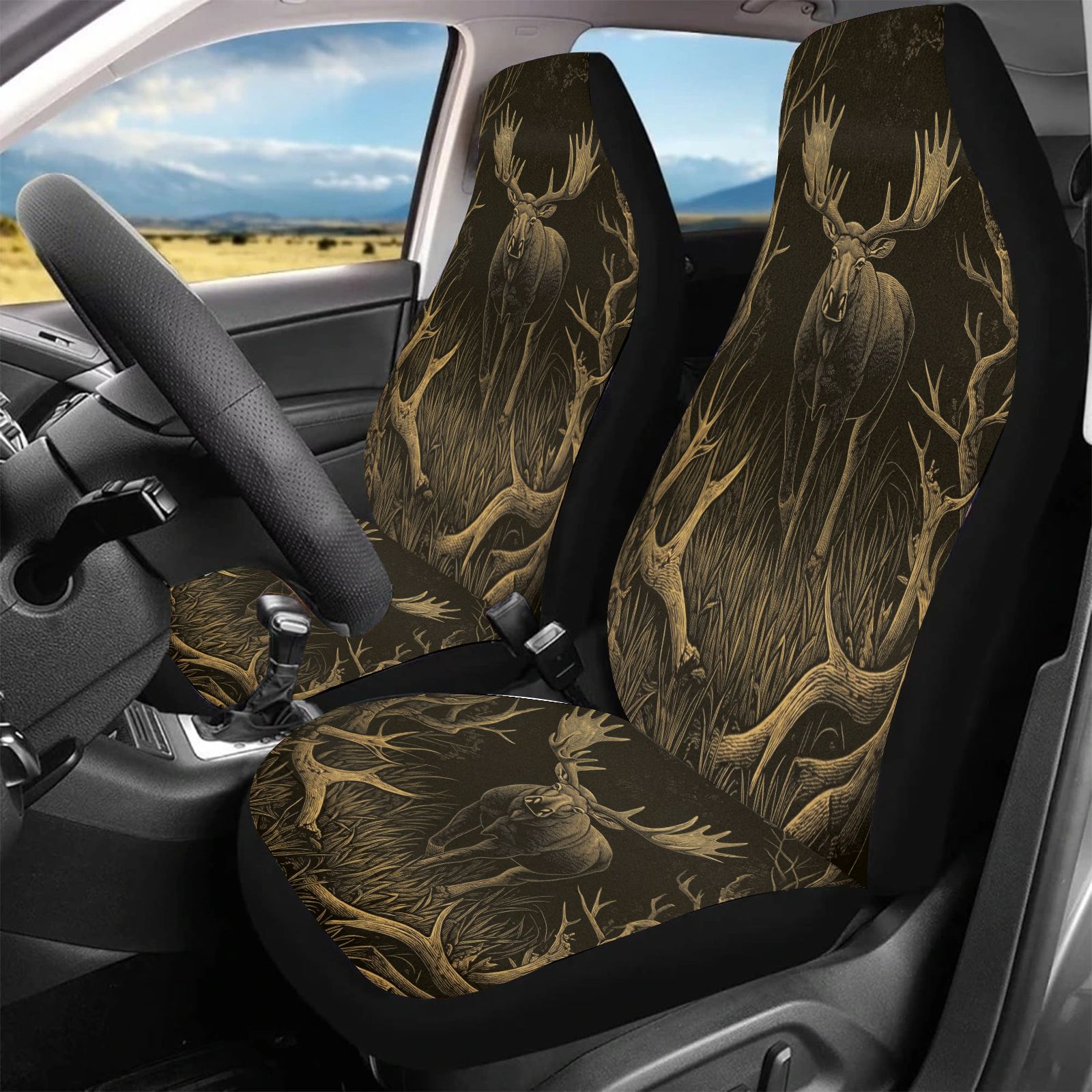 Car Seat Covers Brown Elk Patt - огляд і ціна Outdoor Adventure Hunt